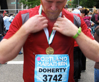 Thomas finishes the Portland Marathon 2009